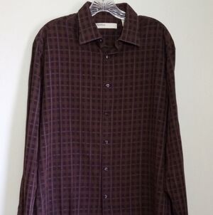 Perry Ellis long sleeve button down shirt men size large